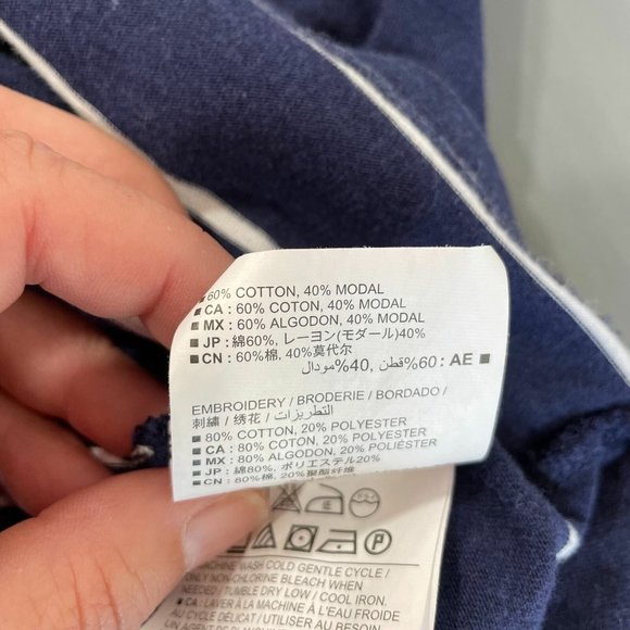 Old Navy Shirt Women's Large Blue White Stripe Eyelet Neckline Tank Top - Picture 8 of 8